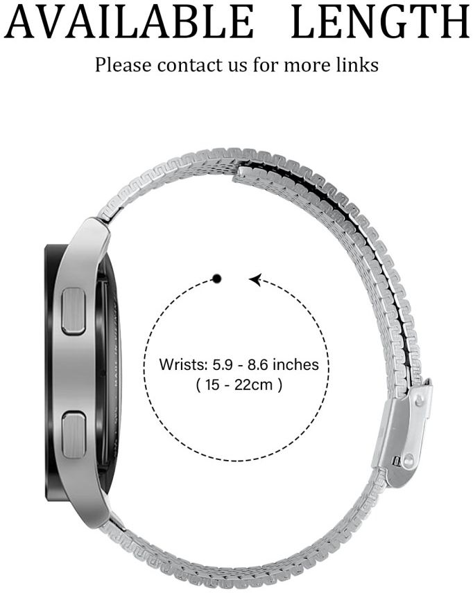 Universeel Smartwatch 20MM Bandje - Metaal - met Dubbele Gesp - Zilver afbeelding 5