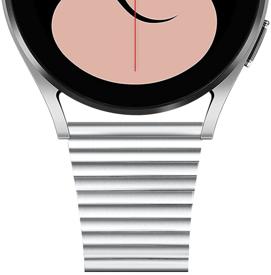 Universeel Smartwatch 20MM Bandje - Metaal - met Dubbele Gesp - Zilver afbeelding 6