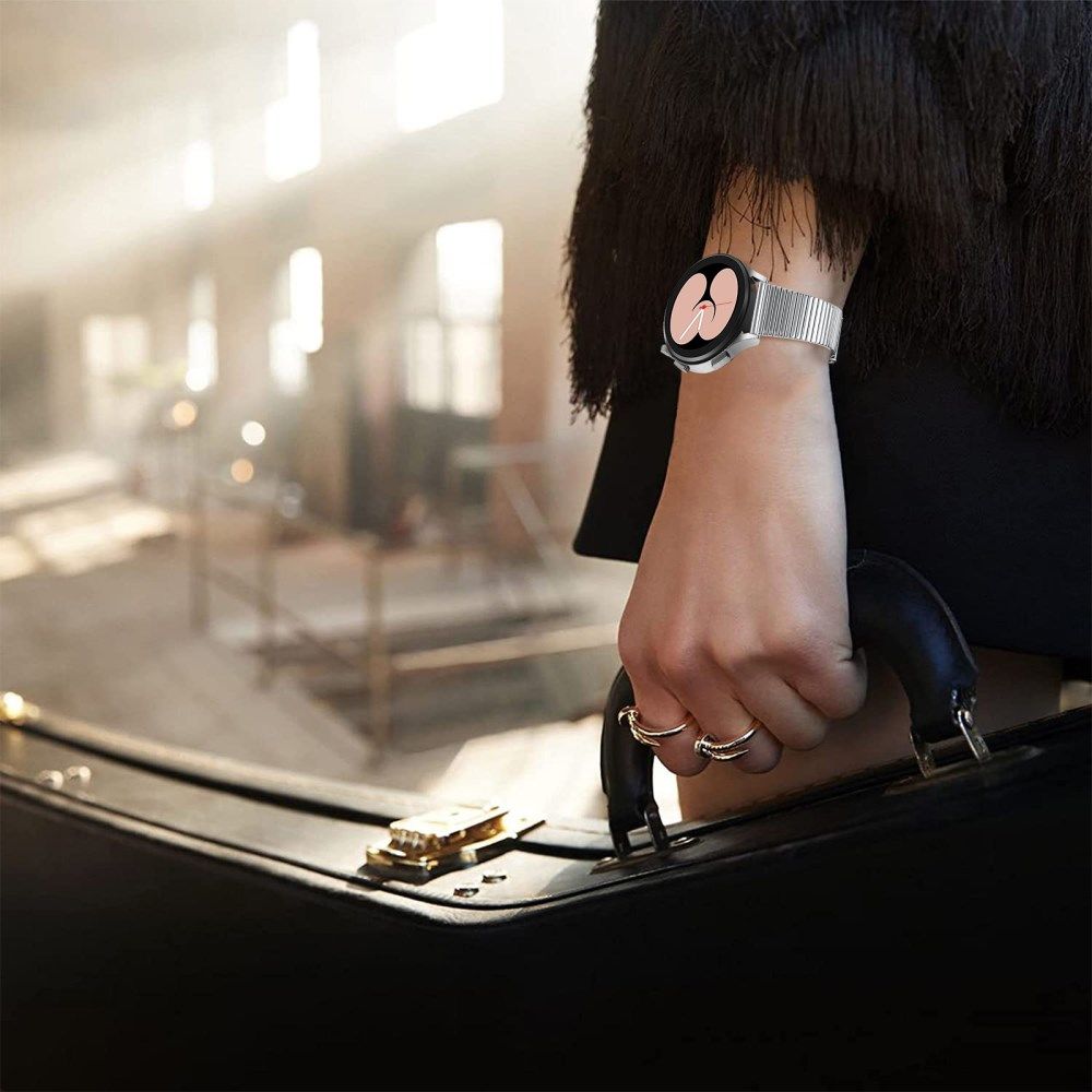 Universeel Smartwatch 20MM Bandje - Metaal - met Dubbele Gesp - Zilver afbeelding 8