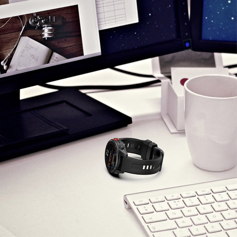 Universeel Garmin QuickFit 22MM Bandje Siliconen Gespsluiting Zwart afbeelding 12