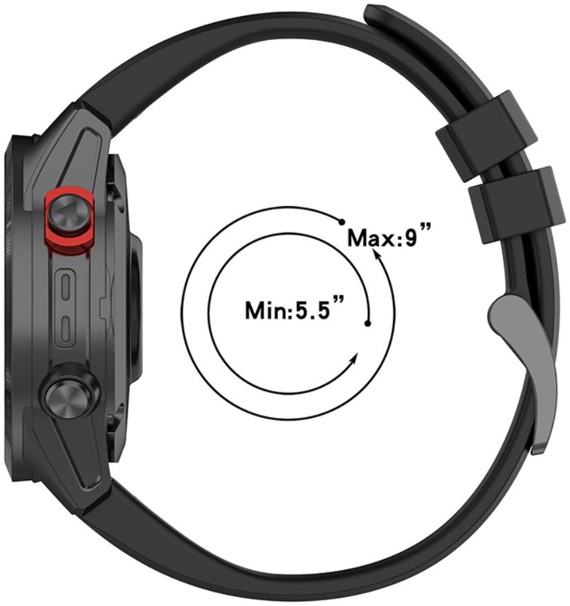 Universeel Garmin QuickFit 22MM Bandje Siliconen Gespsluiting Zwart afbeelding 7