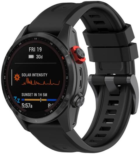 Universeel Garmin QuickFit 22MM Bandje Siliconen Gespsluiting Zwart afbeelding 1