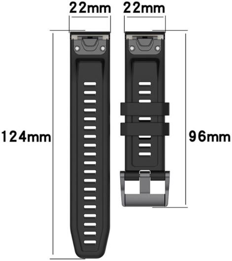 Universeel Garmin QuickFit 22MM Bandje Siliconen Gespsluiting Zwart afbeelding 6