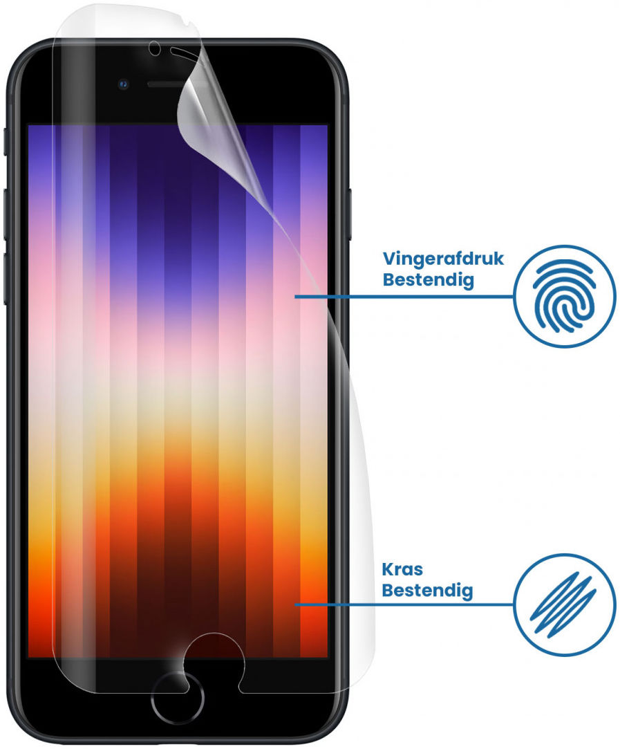 iPhone SE 2020 / 2022 Display Folie Case Friendly Screenprotector afbeelding 2