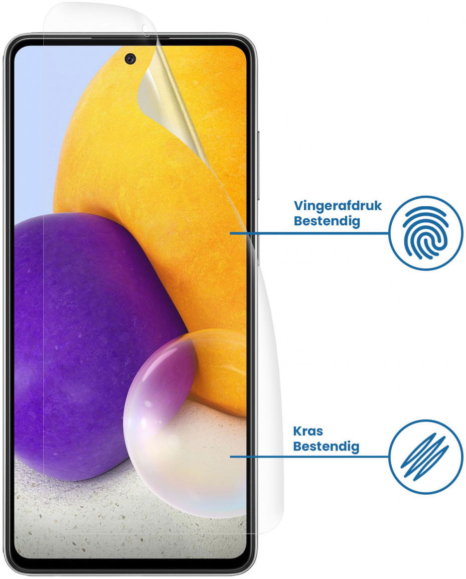 Samsung Galaxy A72 Display Folie Case Friendly Screenprotector afbeelding 2