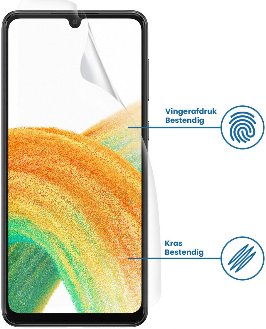 Samsung Galaxy A33 Display Folie Case Friendly Screenprotector afbeelding 2