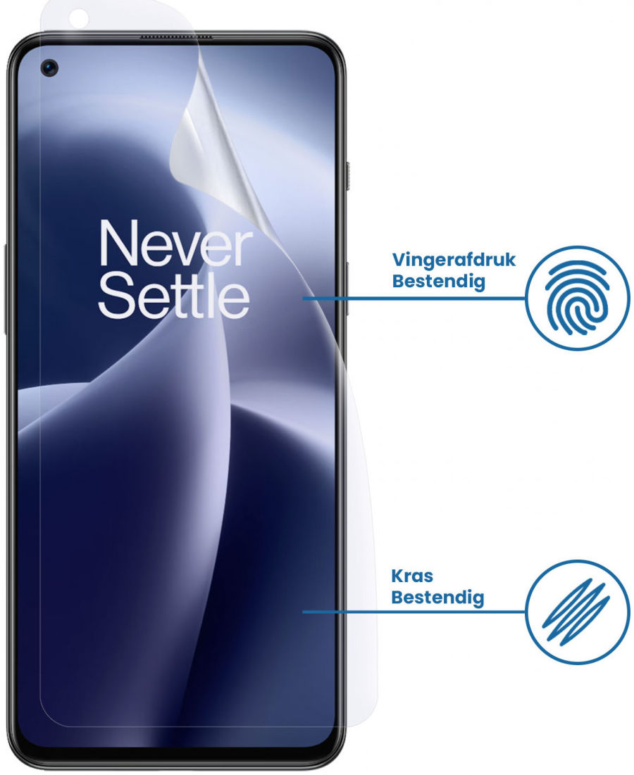 OnePlus Nord 2 / 2T Display Folie Case Friendly Screenprotector afbeelding 2