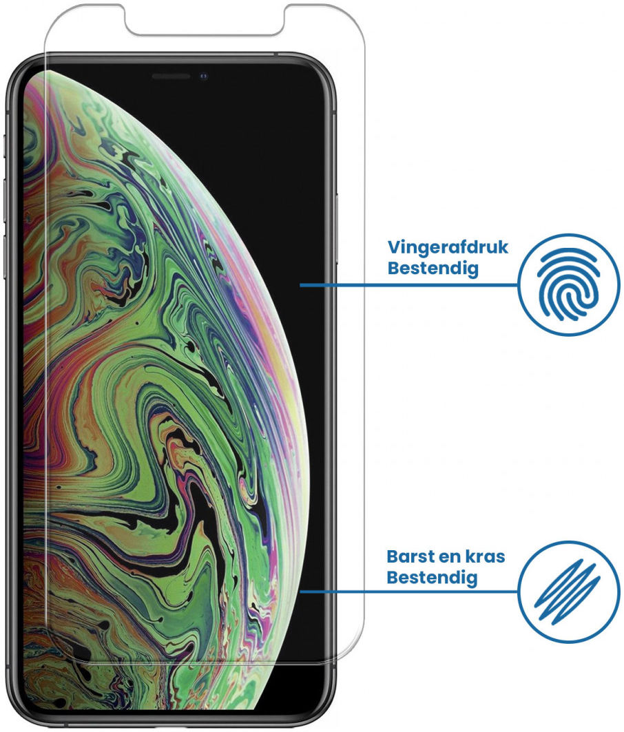 Apple iPhone XS Max Tempered Glass Case Friendly Screenprotector afbeelding 2