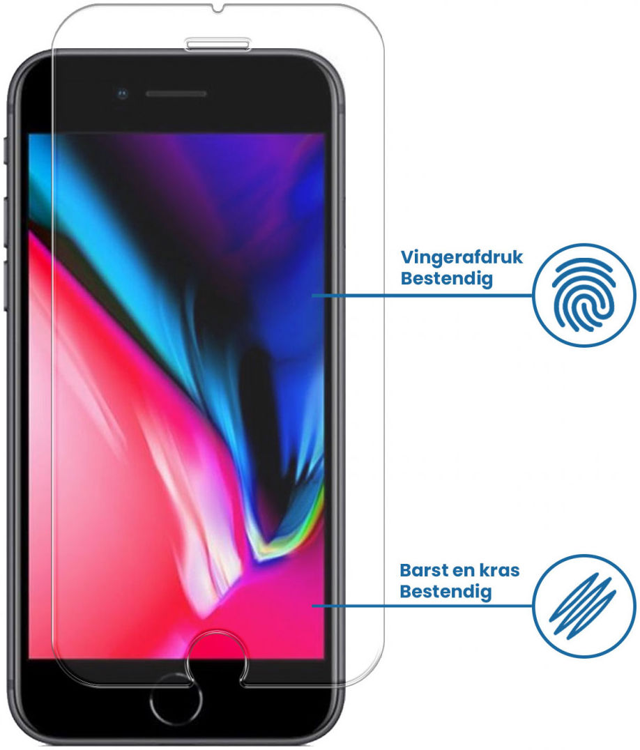 Apple iPhone 6+/7+/8+ Tempered Glass Case Friendly Screenprotector afbeelding 2