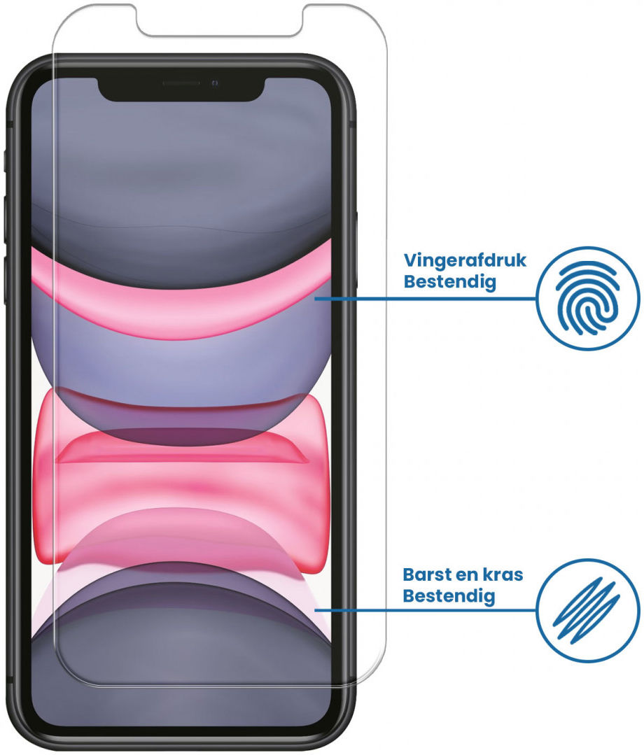 Apple iPhone 11 Tempered Glass Case Friendly Screenprotector afbeelding 2