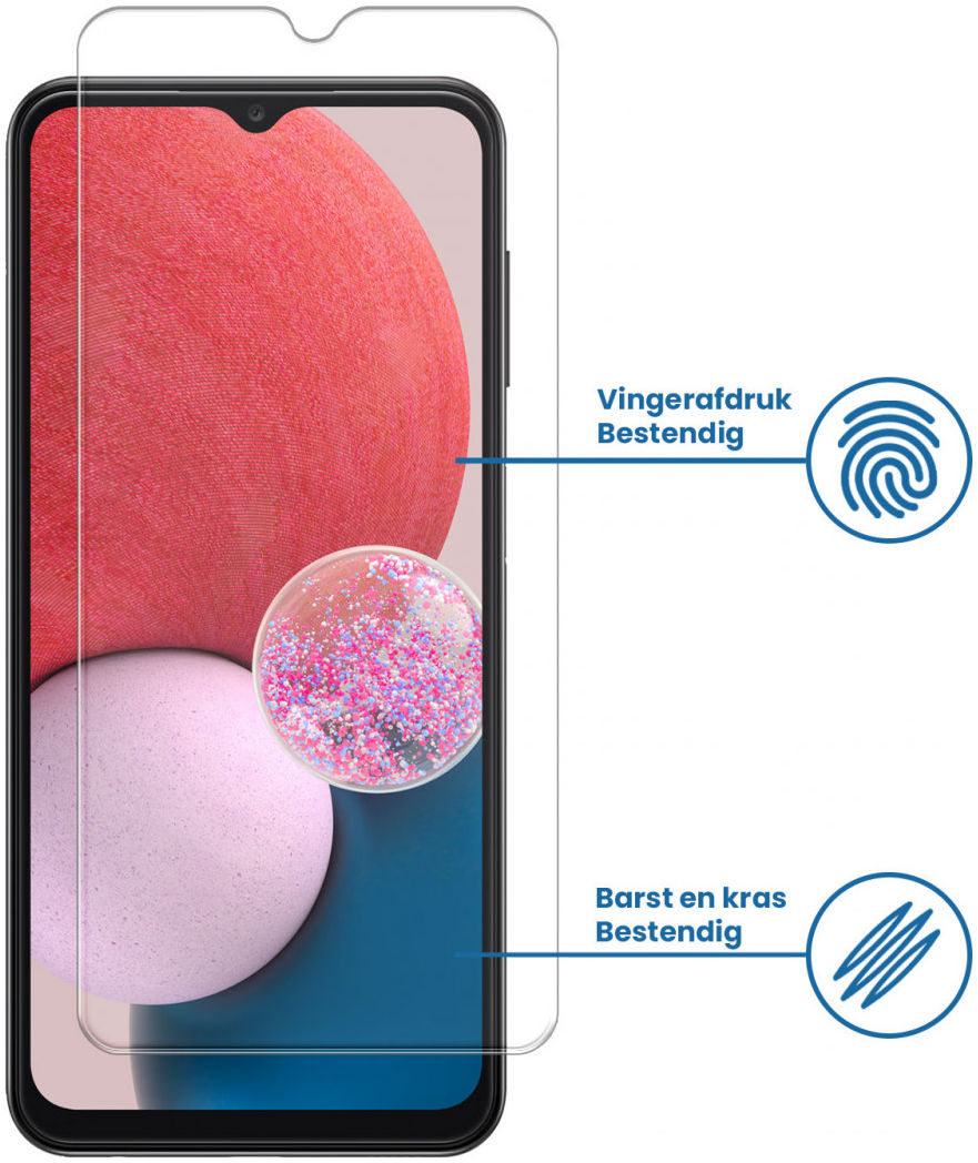 Samsung Galaxy A13 4G Tempered Glass Case Friendly Screenprotector afbeelding 2