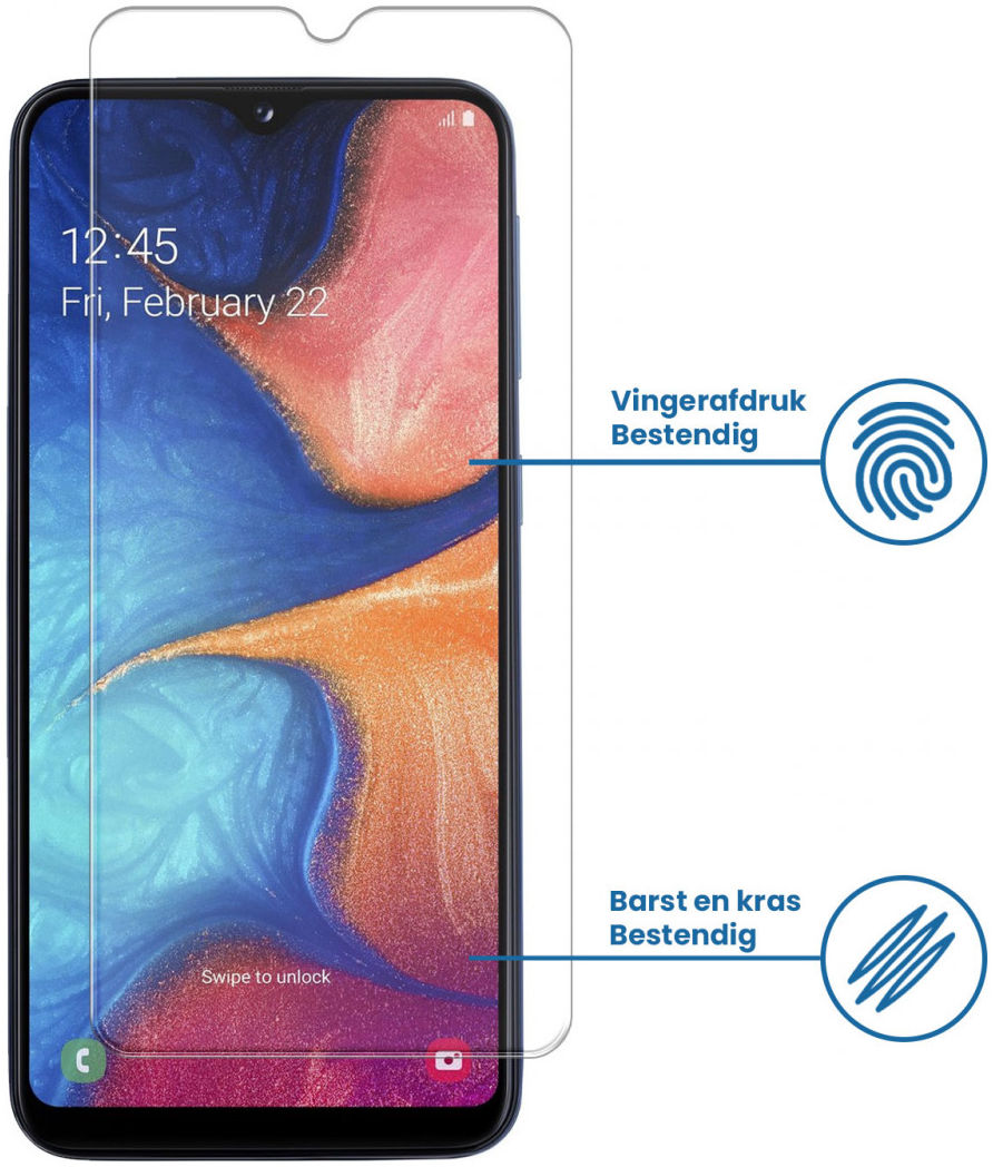 Samsung Galaxy A20e Tempered Glass Case Friendly Screenprotector afbeelding 2