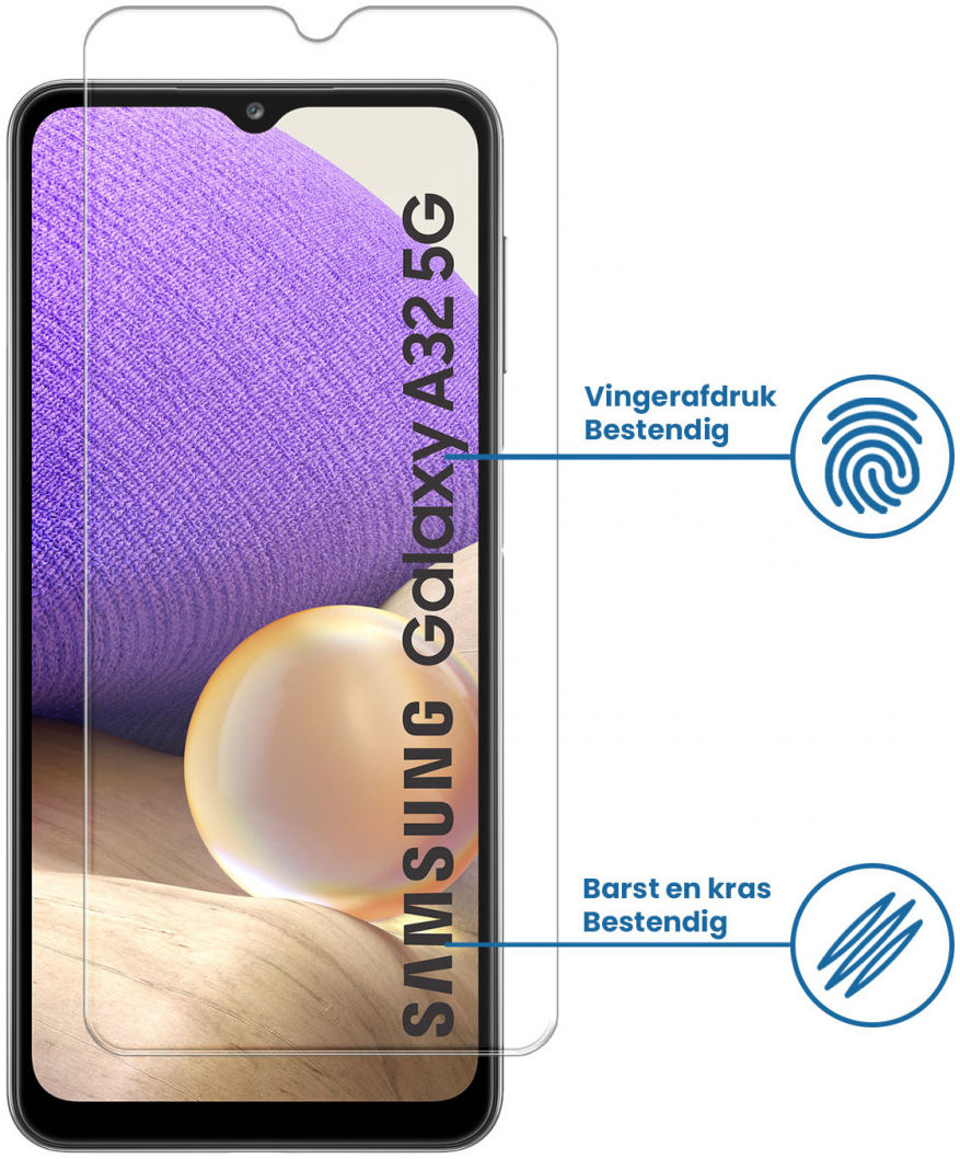 Samsung Galaxy A32 5G Tempered Glass Case Friendly Screenprotector afbeelding 2