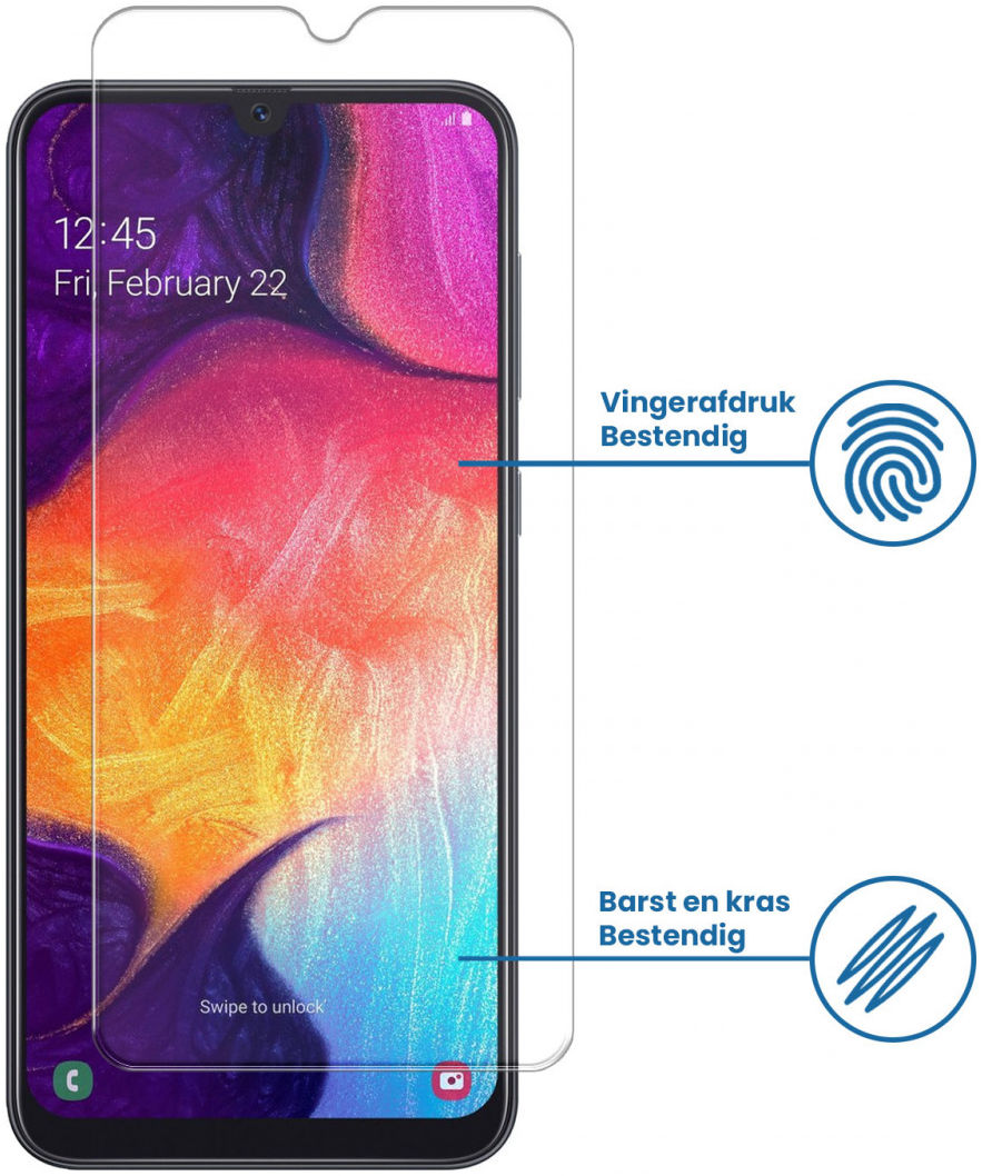Samsung Galaxy A50 Tempered Glass Case Friendly Screenprotector afbeelding 2