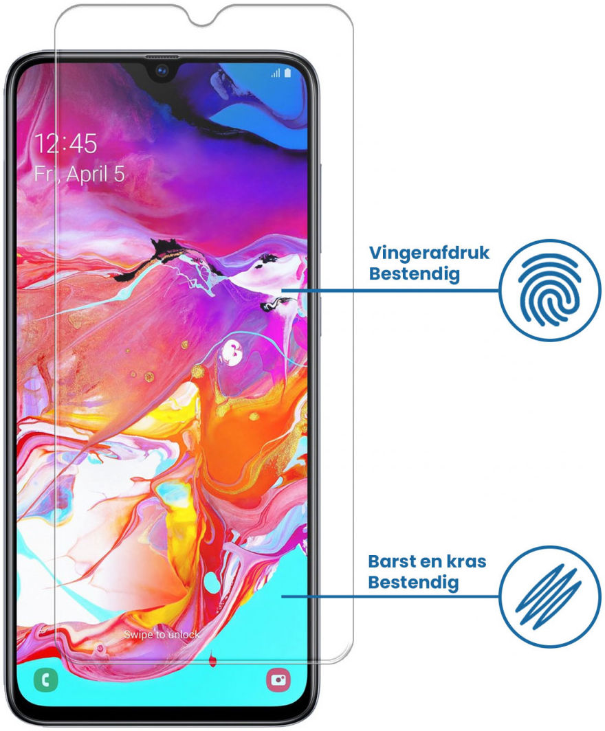 Samsung Galaxy A70 Tempered Glass Case Friendly Screenprotector afbeelding 2