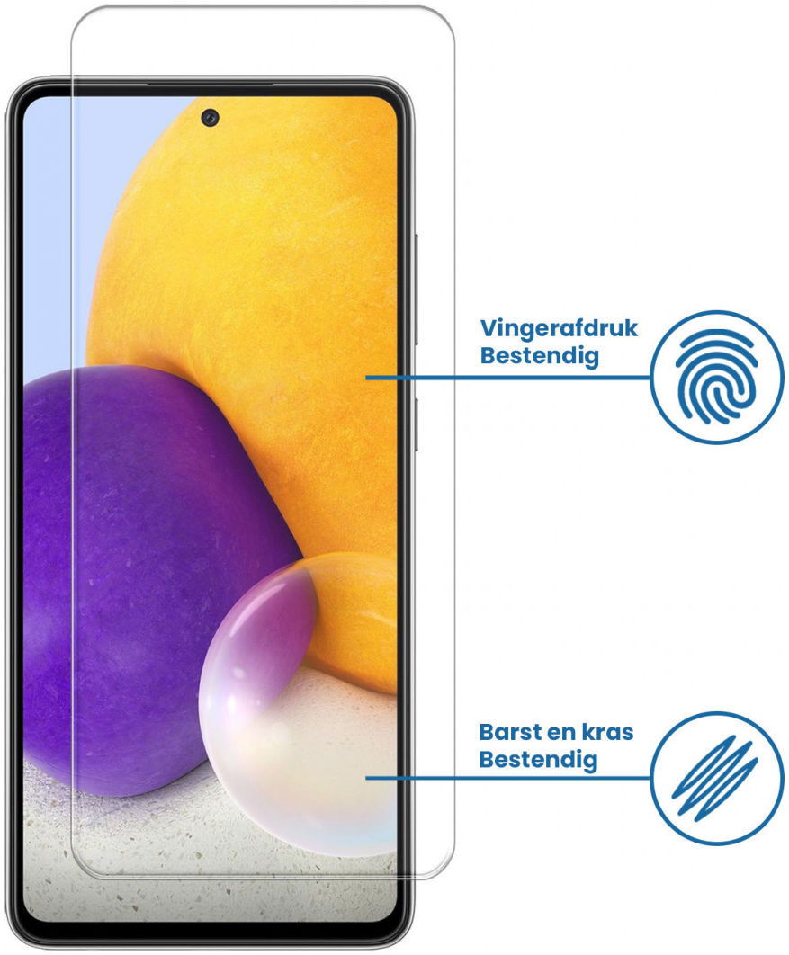 Samsung Galaxy A72 5G Tempered Glass Case Friendly Screenprotector afbeelding 2