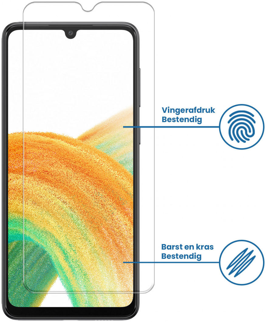 Samsung Galaxy A33 5G Tempered Glass Case Friendly Screenprotector afbeelding 2
