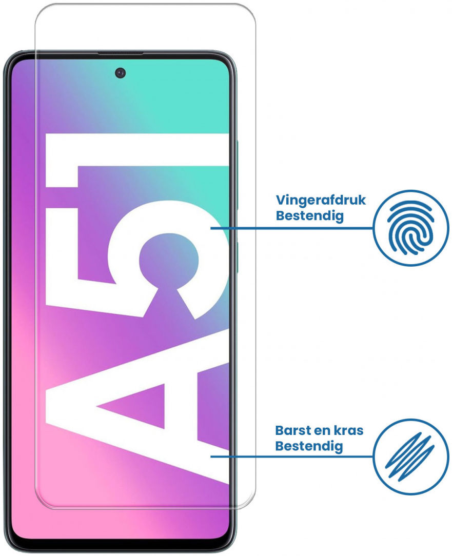 Samsung Galaxy A51 Tempered Glass Case Friendly Screenprotector afbeelding 2