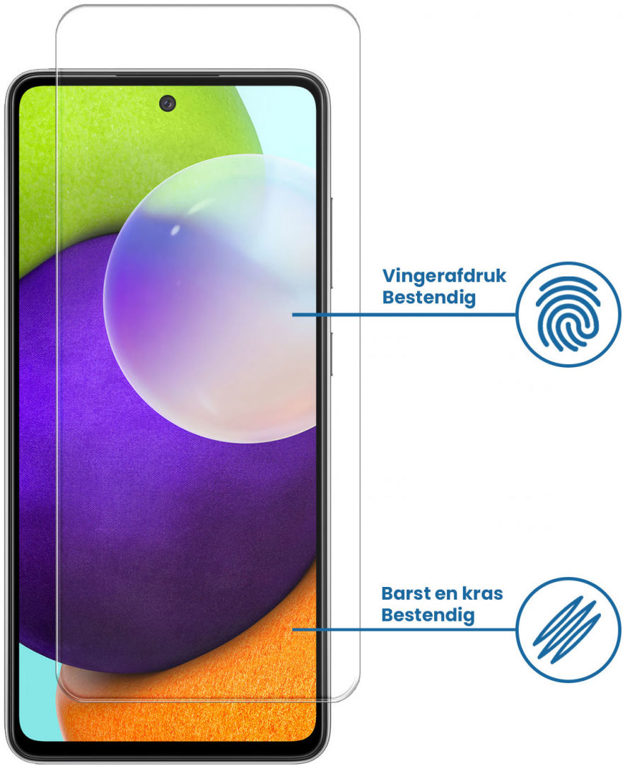 Samsung Galaxy A52 Tempered Glass Case Friendly Screenprotector afbeelding 2