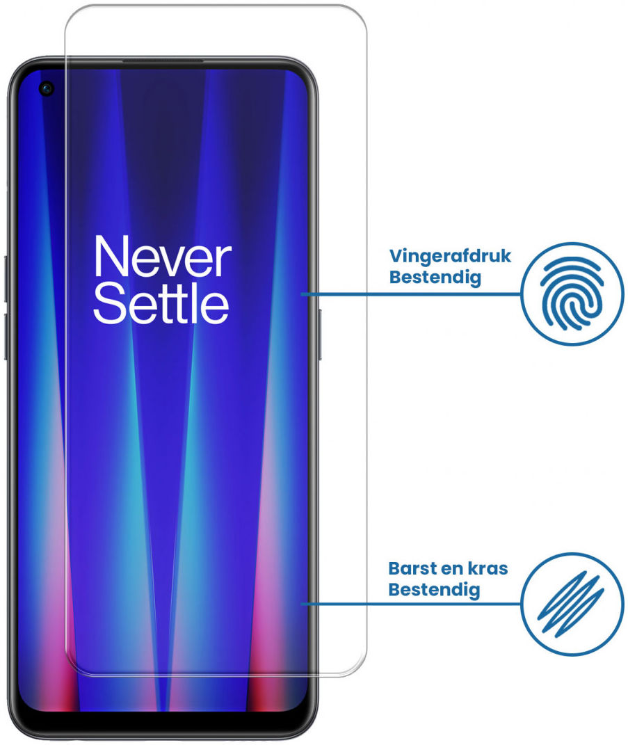 OnePlus Nord CE 2 Tempered Glass Case Friendly Screenprotector afbeelding 2