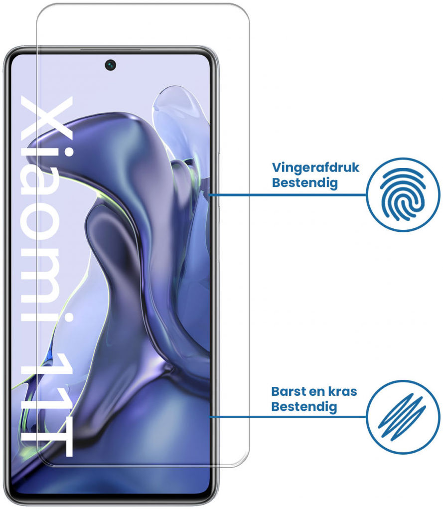 Xiaomi 11T / 11T Pro Tempered Glass Case Friendly Screenprotector afbeelding 2