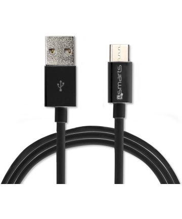 4smarts Universele USB-A naar USB-C Kabel 2 Meter Zwart Kabels