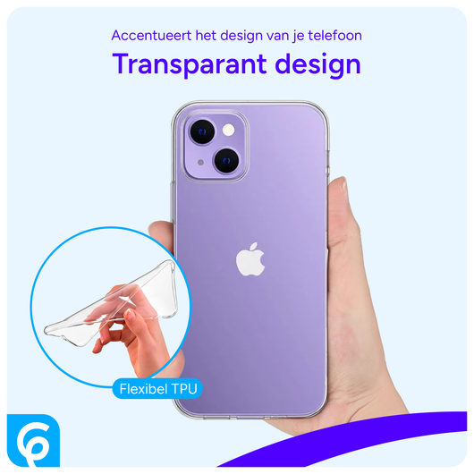 Apple iPhone 14 Hoesje Dun TPU Back Cover Transparant afbeelding 4