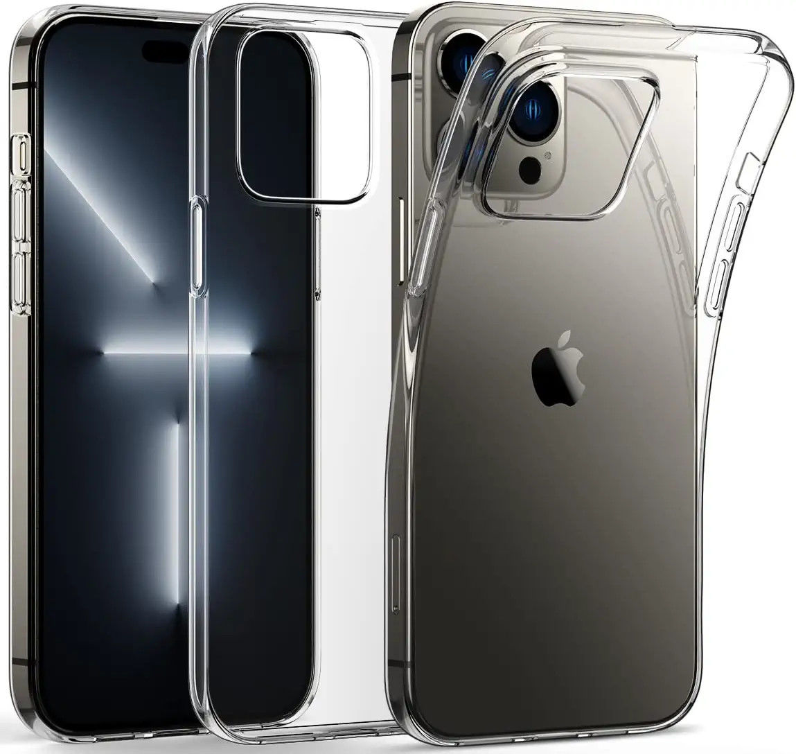 Apple iPhone 14 Pro Max Hoesje Dun TPU Back Cover Transparant afbeelding 1