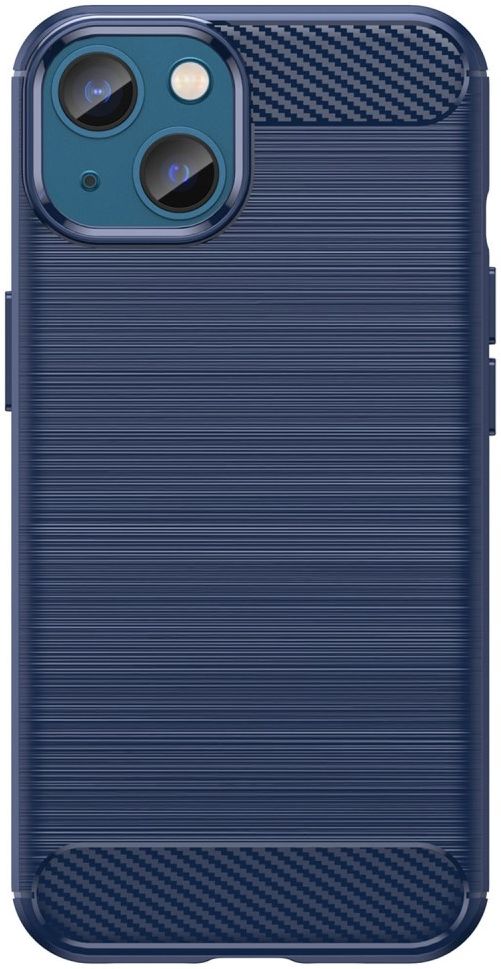 Apple iPhone 14 Hoesje Geborsteld TPU Flexibele Back Cover Blauw afbeelding 2