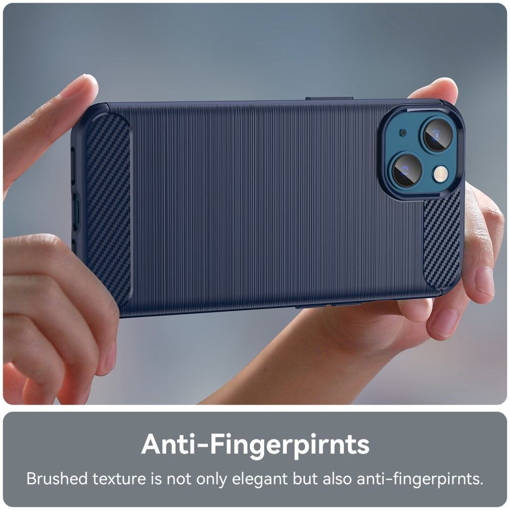 Apple iPhone 14 Hoesje Geborsteld TPU Flexibele Back Cover Blauw afbeelding 7