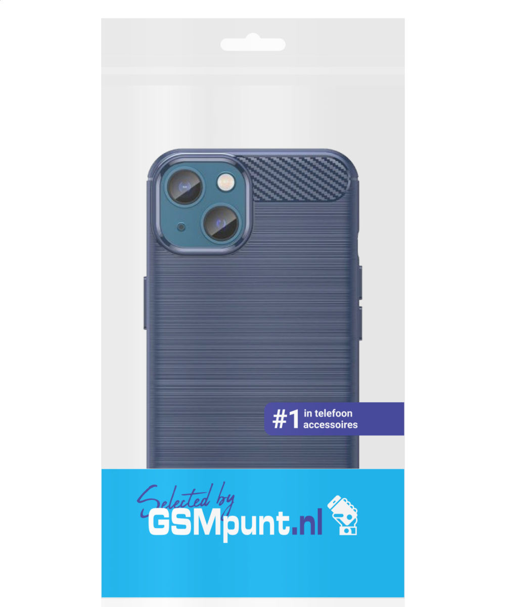 Apple iPhone 14 Hoesje Geborsteld TPU Flexibele Back Cover Blauw afbeelding 10