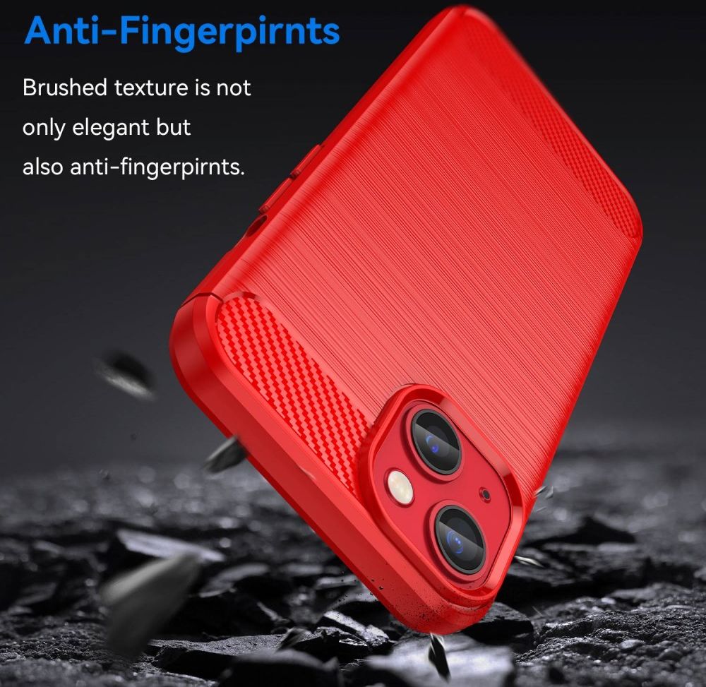 Apple iPhone 14 Hoesje Geborsteld TPU Flexibele Back Cover Rood afbeelding 4
