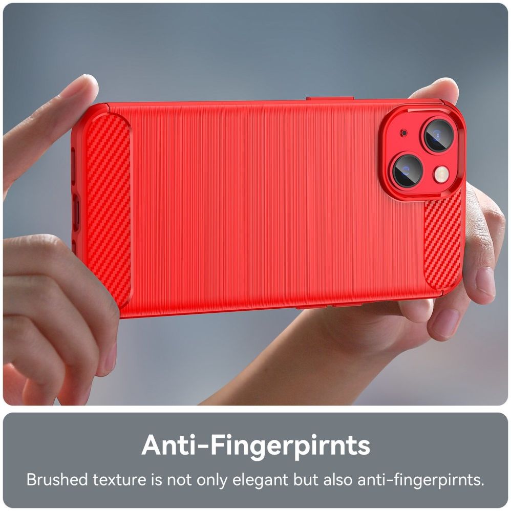 Apple iPhone 14 Hoesje Geborsteld TPU Flexibele Back Cover Rood afbeelding 7