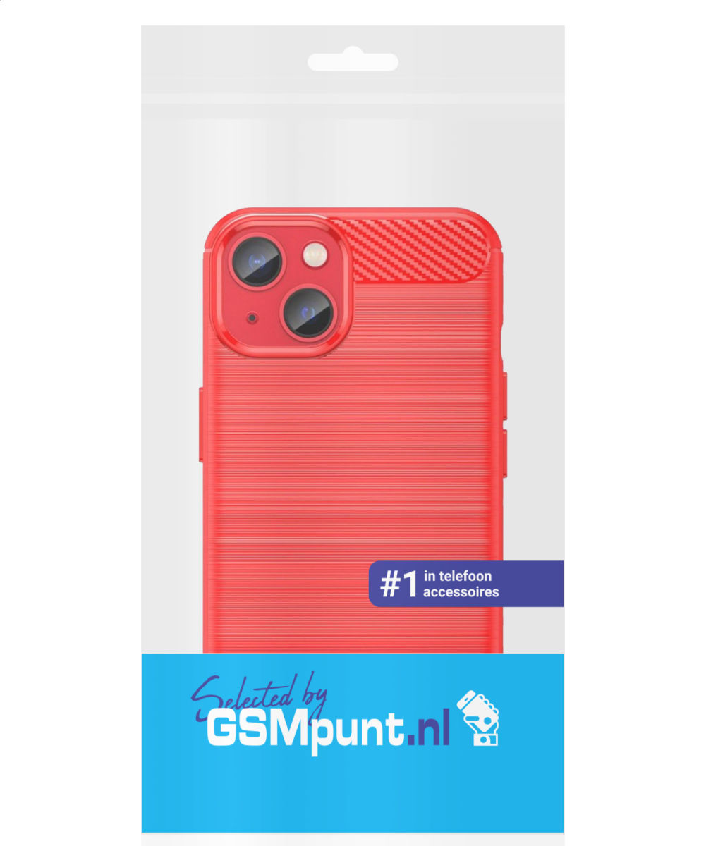 Apple iPhone 14 Hoesje Geborsteld TPU Flexibele Back Cover Rood afbeelding 10