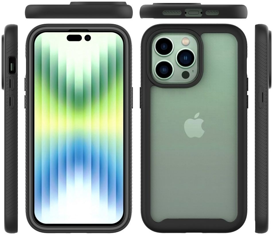 Apple iPhone 14 Pro Hoesje Full Protect 360° Cover Hybride Zwart afbeelding 9