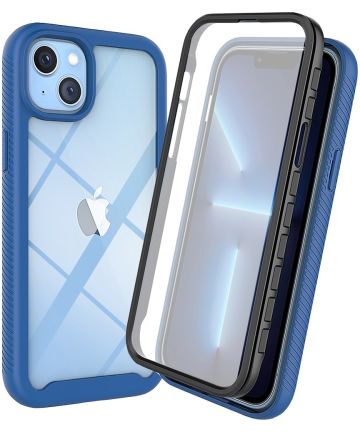 Apple iPhone 14 Plus Hoesje Full Protect 360° Cover Hybride Blauw Hoesjes