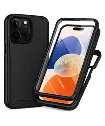 Apple iPhone 14 Pro Max Hoesje Full Protect 360° Cover Hybride Zwart afbeelding