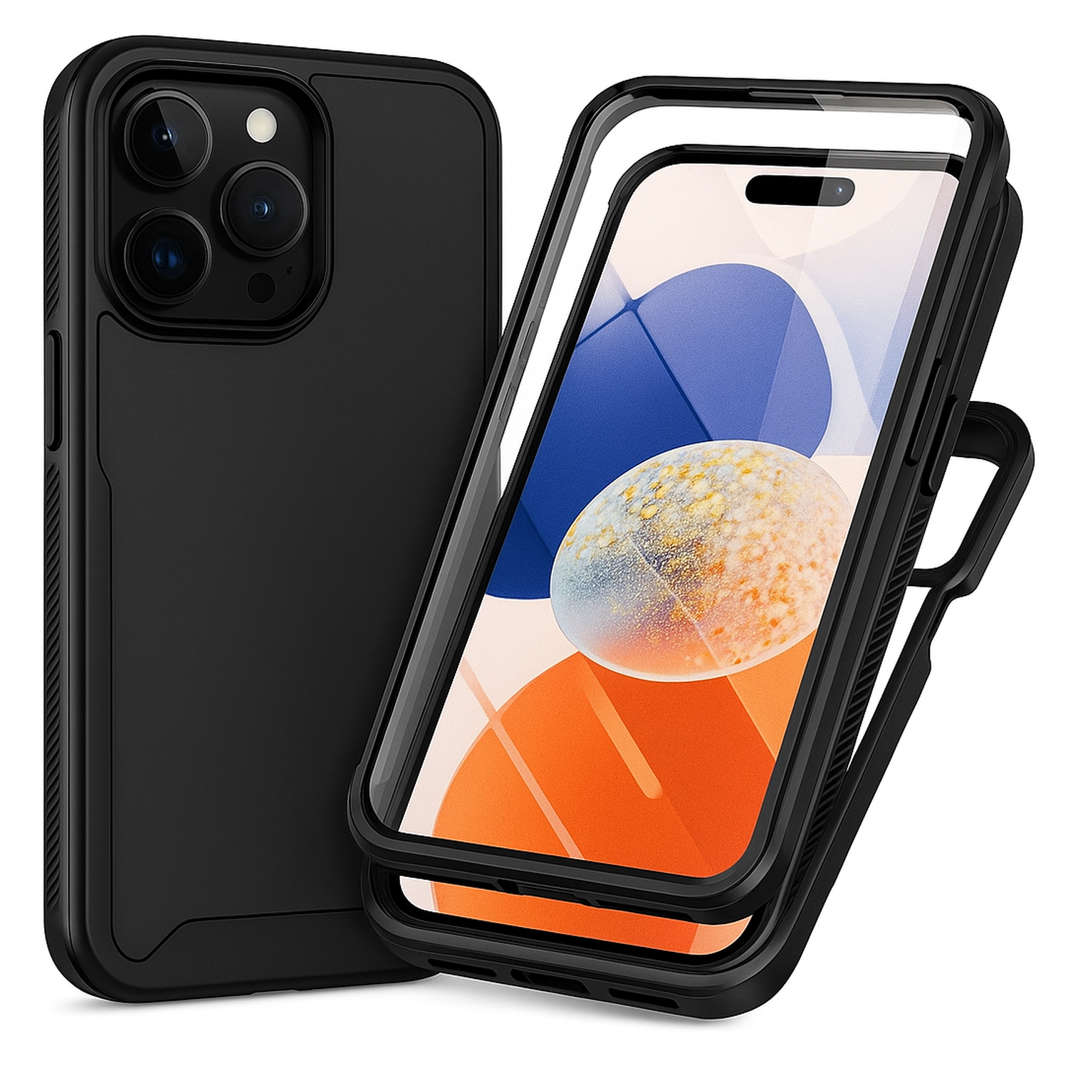 Apple iPhone 14 Pro Max Hoesje Full Protect 360° Cover Hybride Zwart afbeelding 1