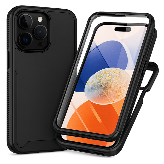 Apple iPhone 14 Pro Max Hoesje Full Protect 360° Cover Hybride Zwart afbeelding 1