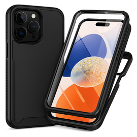 Apple iPhone 14 Pro Max Hoesje Full Protect 360° Cover Hybride Zwart afbeelding