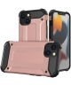 Apple iPhone 14 Hoesje Shock Proof Hybride Back Cover Roze Goud