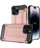 Apple iPhone 14 Pro Hoesje Shock Proof Hybride Back Cover Roze Goud