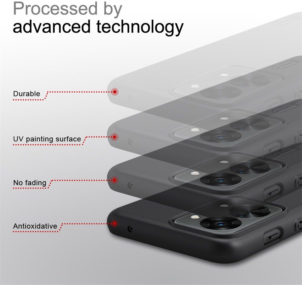 Nillkin Super Frosted Shield Pro OnePlus Nord 2T Hoesje Rood afbeelding 8