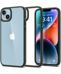 Apple iPhone 14 Plus Hoesje Armor Back Cover Transparant Groen afbeelding