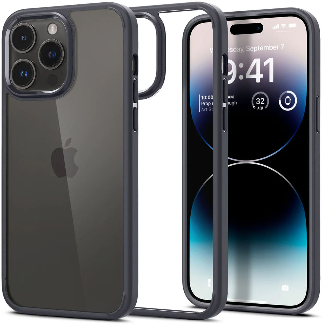 Apple iPhone 14 Pro Max Hoesje Armor Back Cover Transparant Blauw afbeelding 1