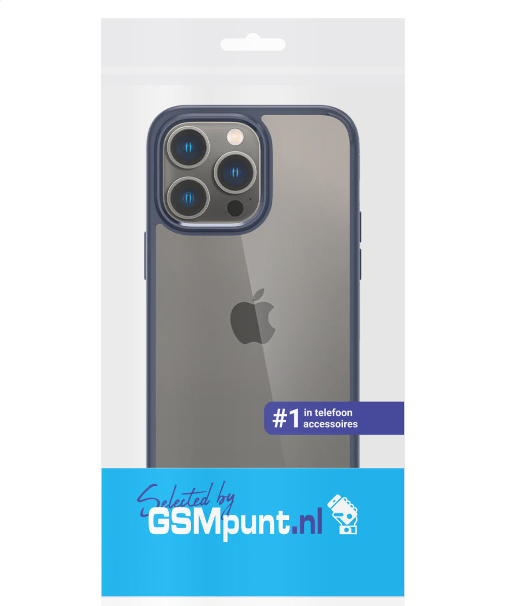 Apple iPhone 14 Pro Max Hoesje Armor Back Cover Transparant Blauw afbeelding 3