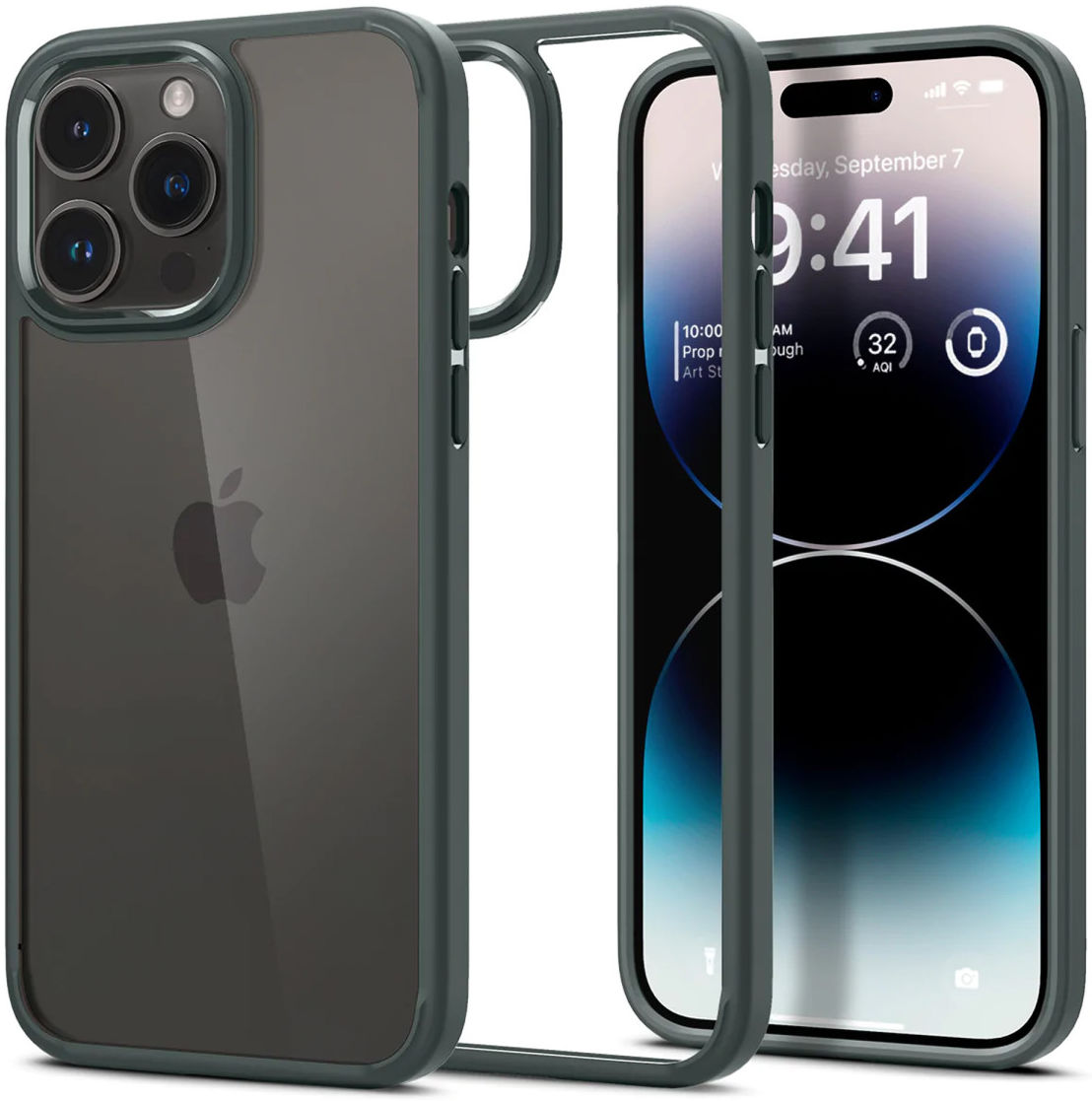 Apple iPhone 14 Pro Max Hoesje Armor Back Cover Transparant Groen afbeelding 1