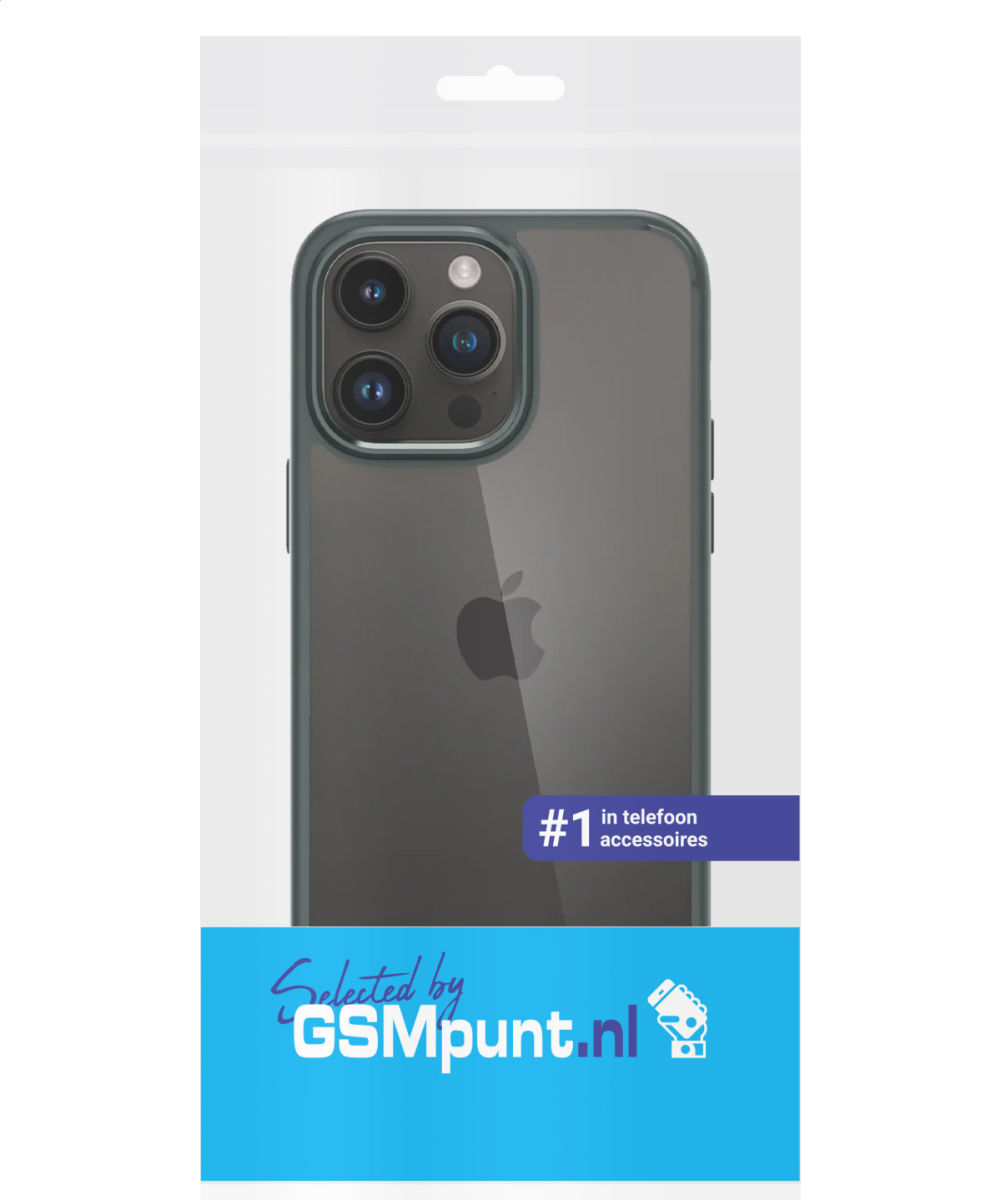 Apple iPhone 14 Pro Max Hoesje Armor Back Cover Transparant Groen afbeelding 3