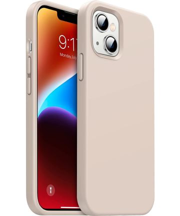 Apple iPhone 14 Hoesje Siliconen Back Cover Roze Hoesjes
