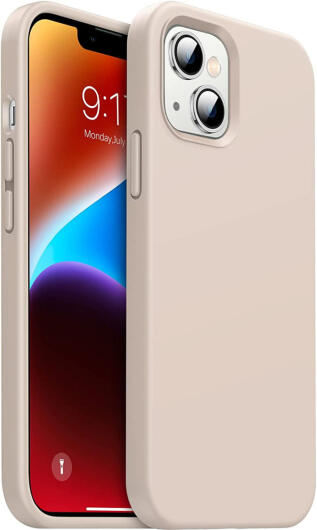 Apple iPhone 14 Hoesje Siliconen Back Cover Roze afbeelding 1